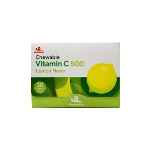 قرص جویدنی ویتامین ث 500 ویتامین لایف (طعم لیمو)