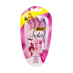 خود تراش 3 لبه صابون دار 2+4 عددی زنانه مدل scent بیک