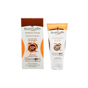 کرم ضدآفتاب و روشن کننده (SPF 50) بژ روشن سان سیف