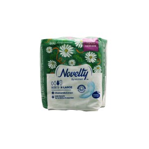 نوار بهداشتی بالدار خیلی بزرگ نیمه نازک کتانی  سایز 3 ناولتی (8 عددی)