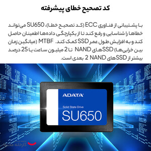 اس اس دی اینترنال ای دیتا مدل SU650 ظرفیت 256 گیگابایت