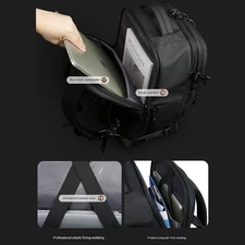 کوله‌پشتی مسافرتی لپ‌تاپ 15.6 اینچ و آیپد 12.9 اینچ ضدآب و ضدسرقت 22 لیتری بنج