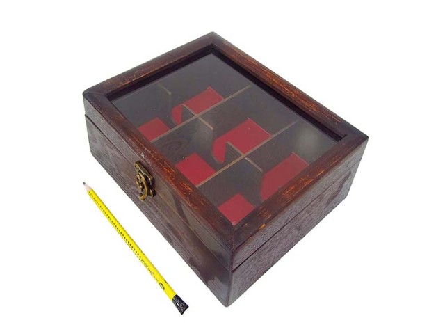 جعبه چوبی با درب شیشه ای مدل 0419