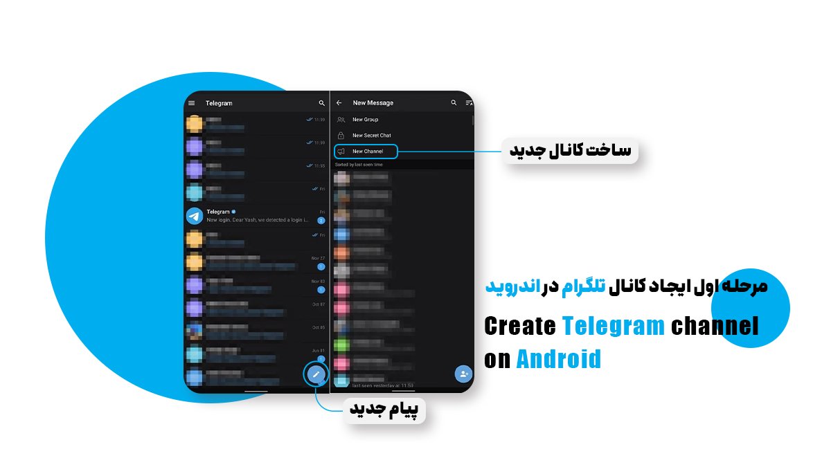 مرحله اول ایجاد کانال تلگرام با اندروید