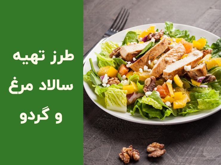 طرز تهیه سالاد مرغ و گردو رژیمی؛ سالم، خوشمزه و کم‌کالری