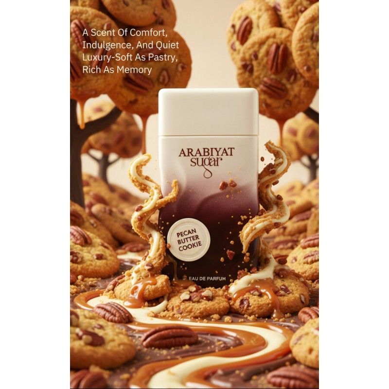 عطر و ادکلن زنانه و مردانه پیکان باتر کوکی برند عربیات شوگر  (  ARABIYAT SUGAR  -  PECAN BUTTER COOKIE    )