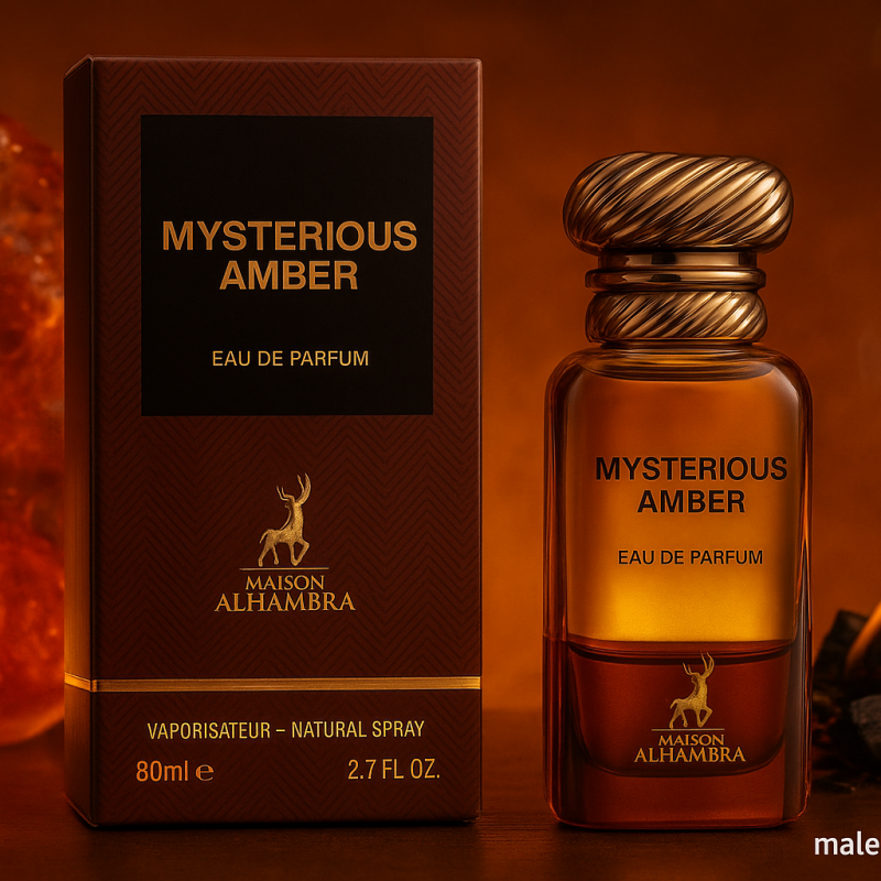 عطر و ادکلن زنانه و مردانه میستریوس امبر برند میسون الحمبرا  (  MAISON ALHAMBRA  - MYSTERIOUS AMBER   )