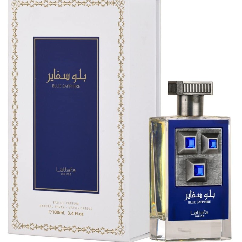 عطر و ادکلن زنانه و مردانه بلو سفایر برند لطافه  (  LATTAFA  - BLUE SAPPHIRE   )