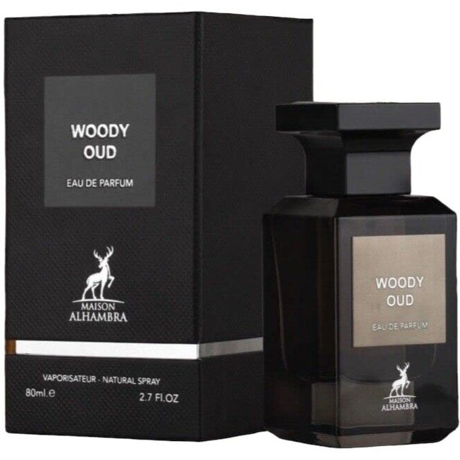 عطر و ادکلن زنانه و مردانه وودی عود برند میسون الحمبرا  (  MAISON ALHAMBRA  - WOODY OUD   )