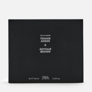 ست عطر و ادکلن مردانه تندر امبر - آنتیک براون برند زارا  (  ZARA   -  TENDER AMBER & ANTIQUE BROWN    )