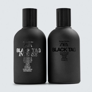 عطر و ادکلن مردانه بلک تگ - بلک تگ اینتنس برند زارا  (  ZARA   -  BLACK TAG + BLACK TAG INTENSE    )