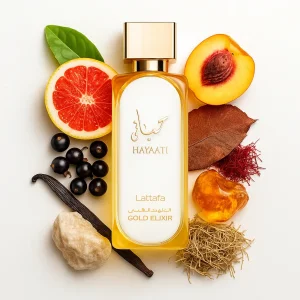 عطر و ادکلن زنانه و مردانه حیاتی گلد الگزیر برند لطافه  (  LATTAFA  - HAYAATI GOLD ELIXIR   )