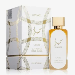 عطر و ادکلن زنانه و مردانه حیاتی گلد الگزیر برند لطافه  (  LATTAFA  - HAYAATI GOLD ELIXIR   )