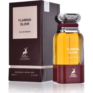 عطر و ادکلن زنانه و مردانه فلیمینگ الگزیر برند میسون الحمبرا  (  MAISON ALHAMBRA  - FLAMING ELIXIR   )