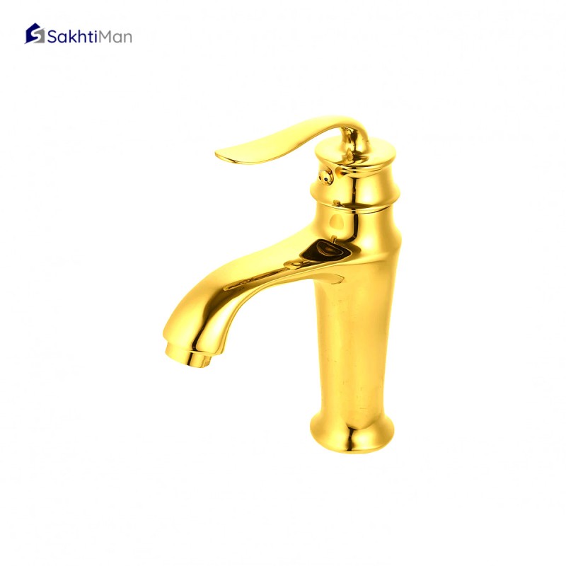 شیر روشویی طلایی مدل بامبو