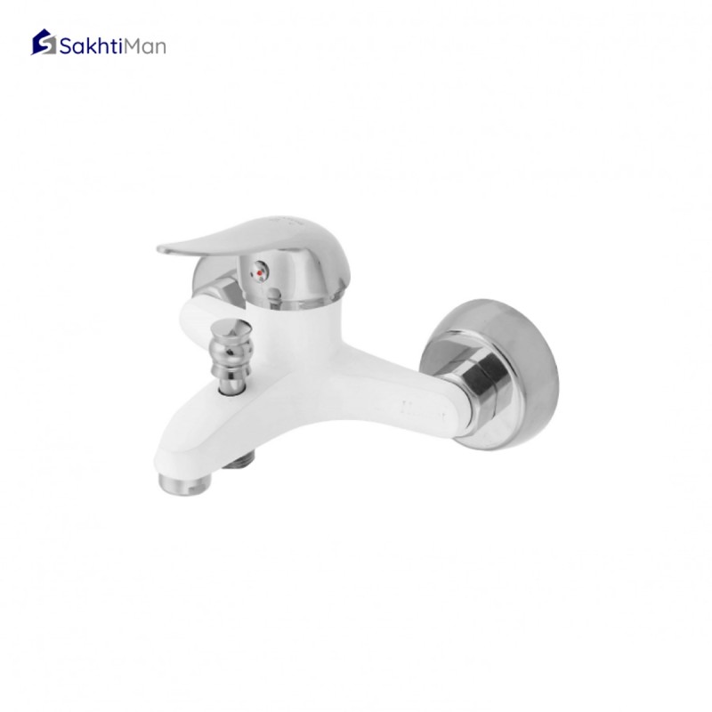 شیر دوش حمام سفید کروم ایران زمین