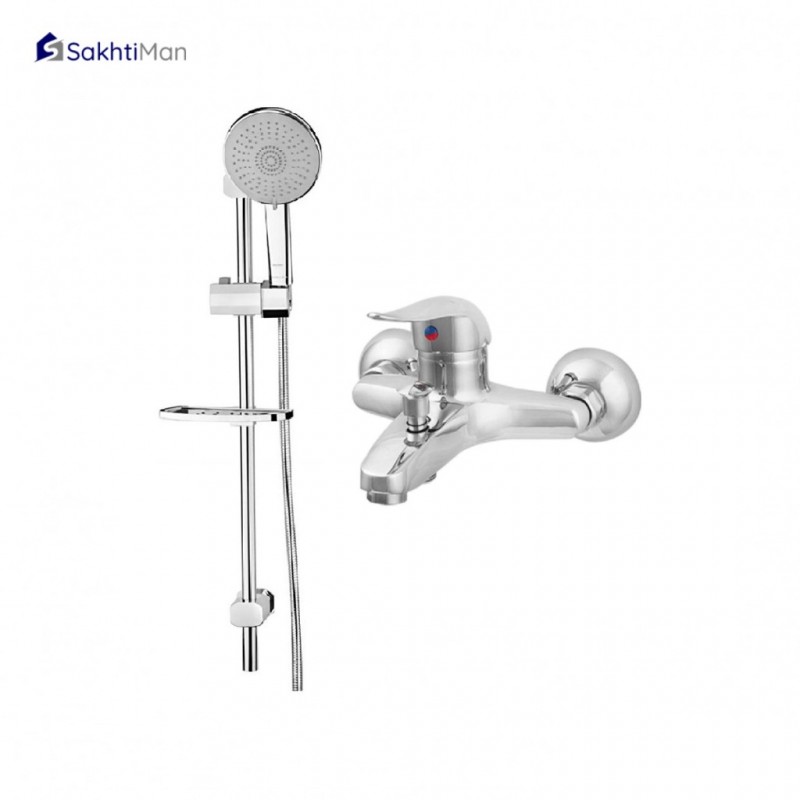 مجموعه 2 عددی شیر حمام رخشا به همراه علم دوش