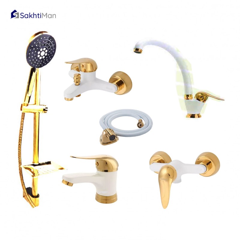 ست 6 عددی شیرآلات طلایی دسته اردکی