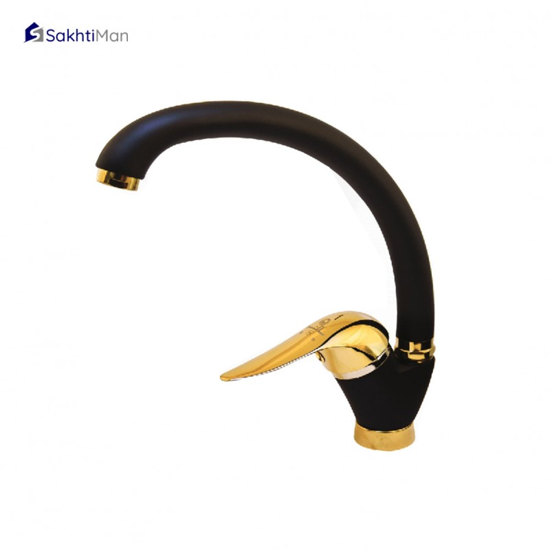 شیر ظرفشویی مشکی طلایی مدل دسته اردکی