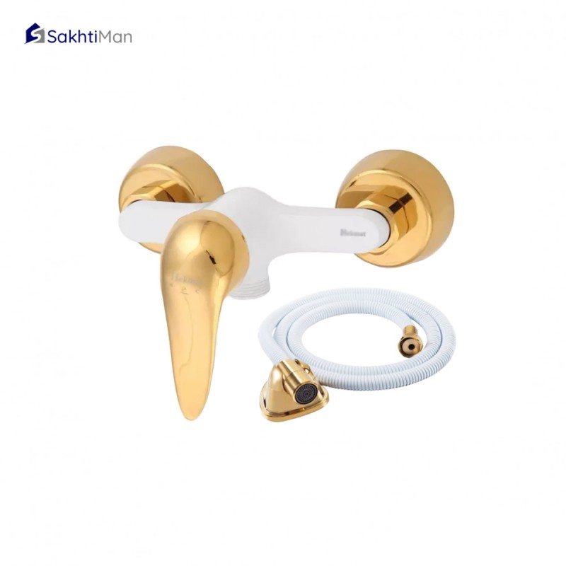 مجموعه 2 عددی شیر توالت مشکی طلایی مدل اردکی به همراه شلنگ