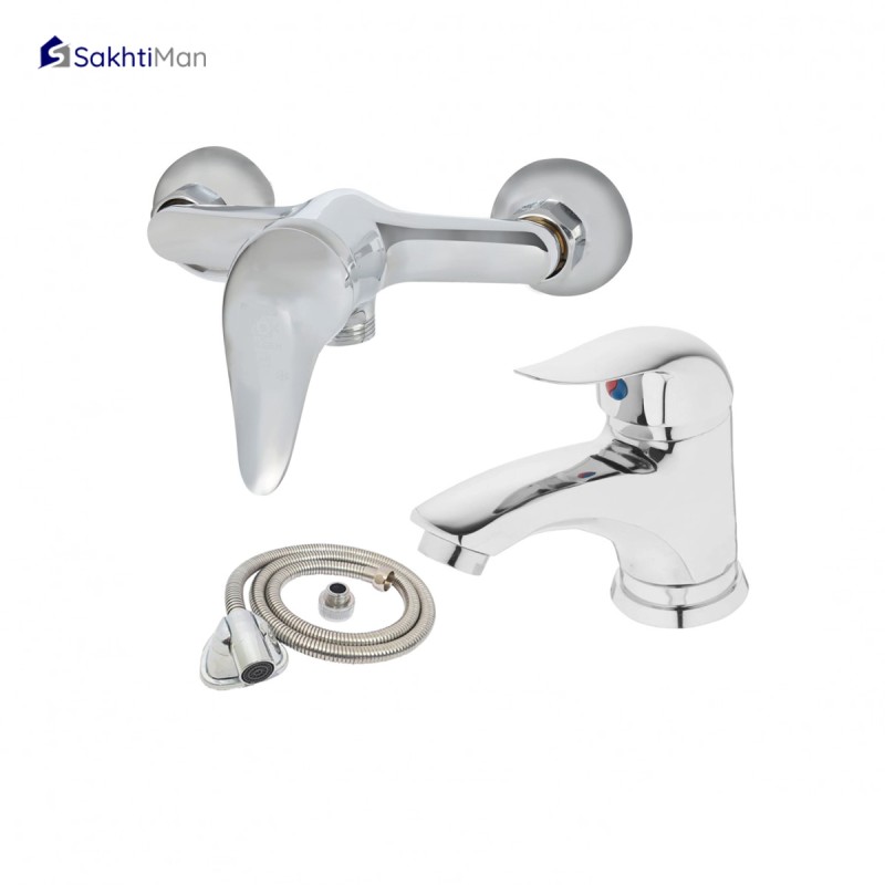 مجموعه 3 عددی شیر توالت و روشویی مدل اردکی به همراه شلنگ