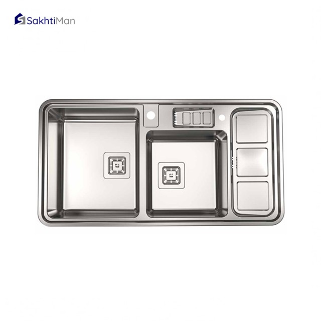 سینک ظرفشویی استیل البرز مدل فانتزی با جامایع 853 روکار
