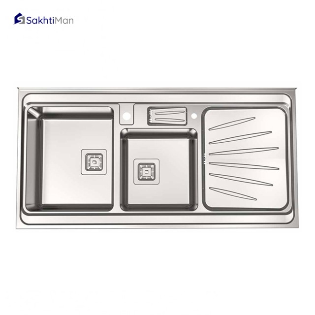 سینک ظرفشویی استیل البرز مدل فانتزی با جامایع 854 روکار