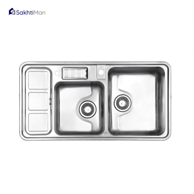 سینک ظرفشویی استیل البرز مدل فانتزی با جامایع 813 توکار