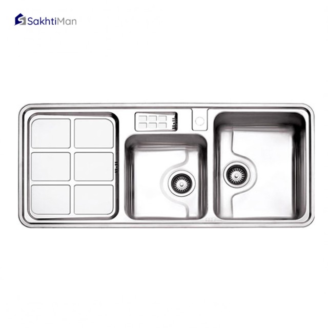 سینک ظرفشویی استیل البرز مدل فانتزی با جامایع 815 توکار