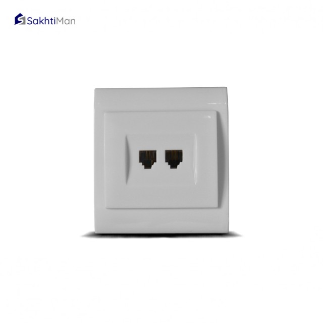 سوکت تلفن 2 پورت خیام الکتریک مدل آسمان