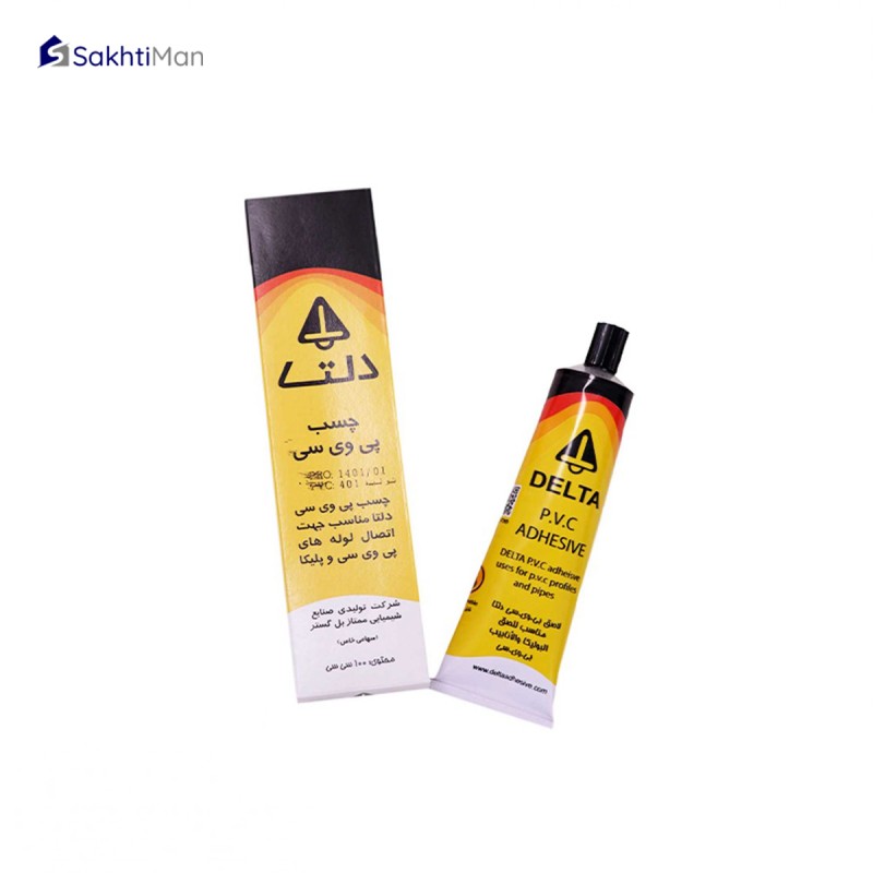 چسب پی وی سی دلتا حجم 100 میلی لیتر