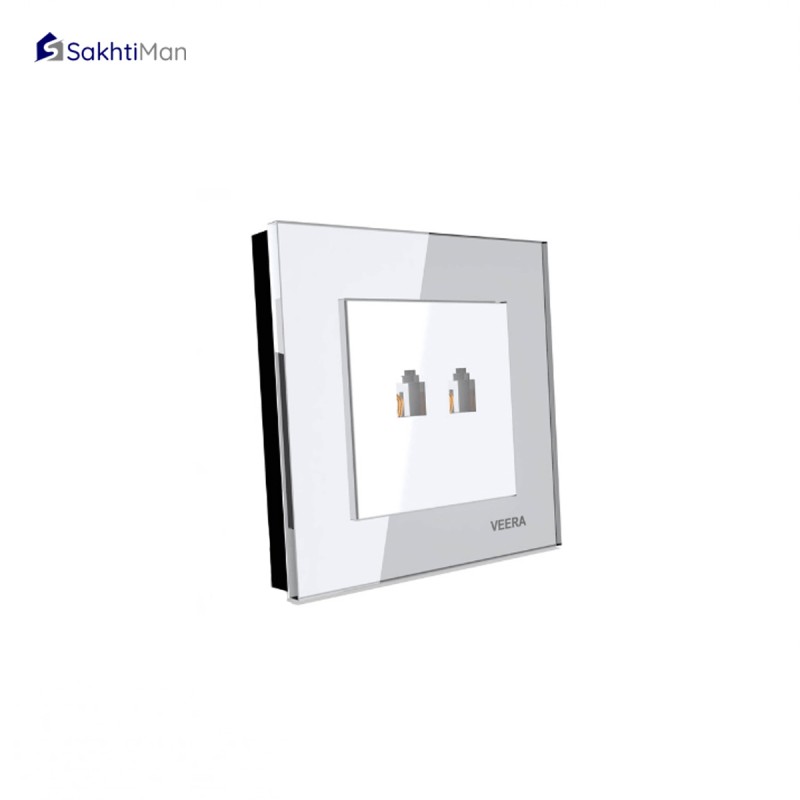 پریز دو پورت تلفن ویرا الکتریک مدل کریستال