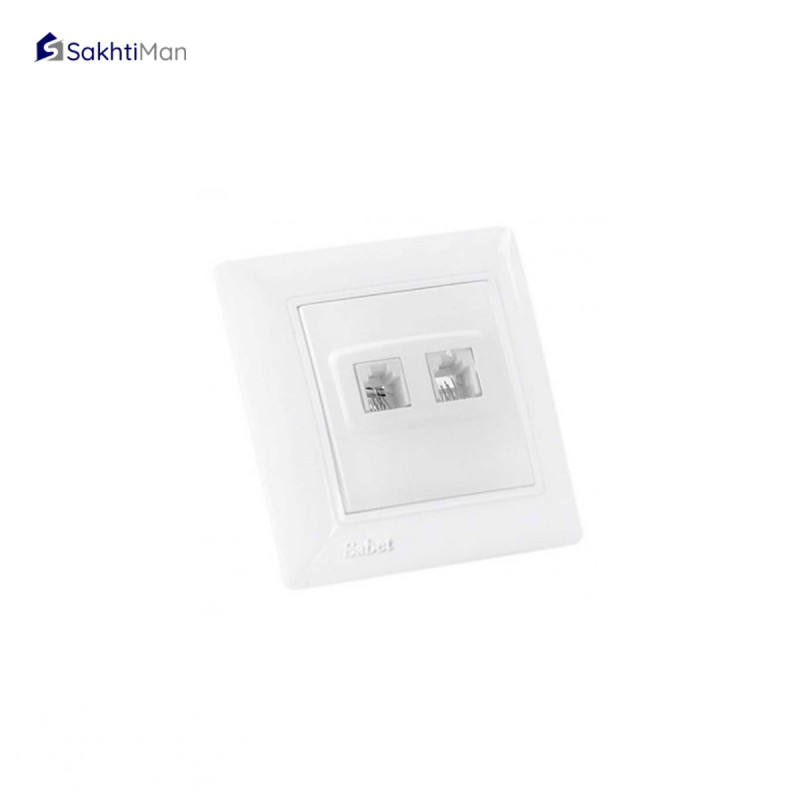 پریز سوکت تلفن دو پورت ثابت الکتریک مدل پانیذ