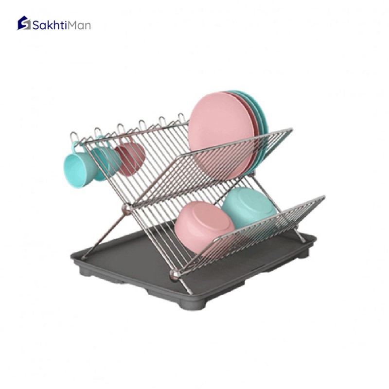 جاظرفی تاشو سینی دار پلاتین مدل 2204