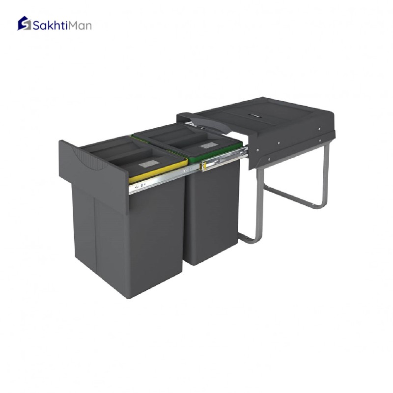 سطل زباله دو مخزن 40 لیتری پلاتین مدل هایلوکس 3653