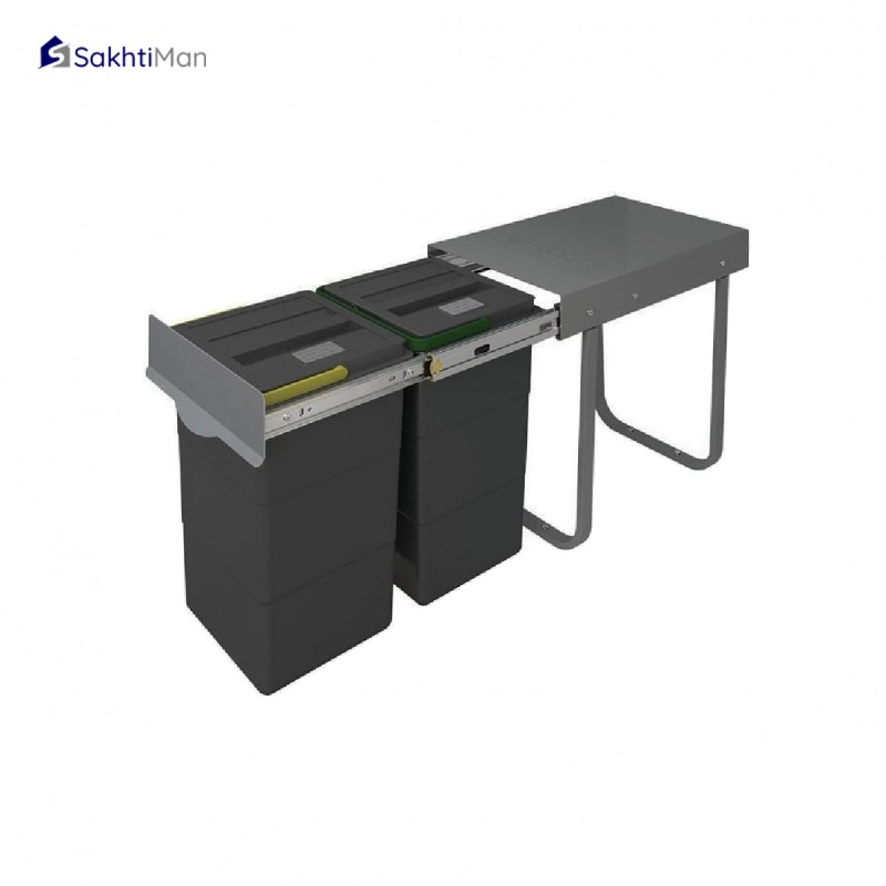 سطل زباله دو مخزن 24 لیتری پلاتین مدل 3661