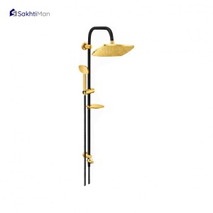 ست شش عددی شیرآلات مشکی طلایی مدل قاجاری به همراه علم دوش مشکی