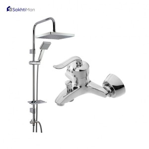 مجموعه 2 عددی شیر حمام مدل قاجاری و علم دوش دوکاره