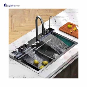 سینک ظرفشویی تمام استیل 5 کلید پیانویی برند hand made گرید A سایز 75