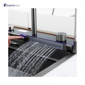 سینک ظرفشویی پیانویی استیل برند هوادیایو 5 کلید گرید A سایز 75