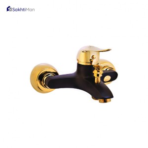 شیر دوش حمام مشکی طلایی مدل دسته اردکی