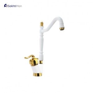 ست شش عددی شیرآلات سفید طلایی مدل قاجاری با علم دوش دوکاره