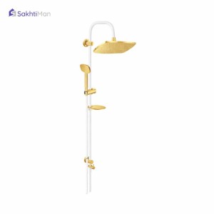 ست شش عددی شیرآلات سفید طلایی مدل قاجاری با علم دوش دوکاره