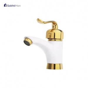 ست شش عددی شیرآلات سفید طلایی مدل قاجاری با علم دوش دوکاره