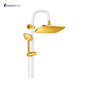 ست شش عددی شیرآلات سفید طلایی مدل قاجاری با علم دوش دوکاره