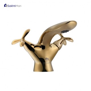 شیر روشویی درخشان مدل آنتیک گلد