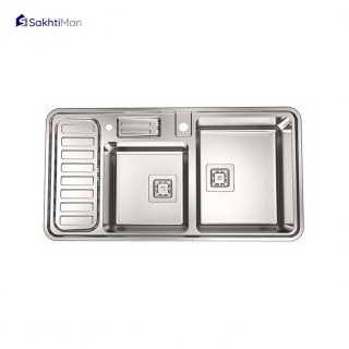 سینک ظرفشویی استیل البرز مدل فانتزی با جامایع 852 روکار