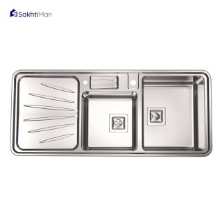 سینک ظرفشویی استیل البرز مدل فانتزی با جامایع 854 توکار