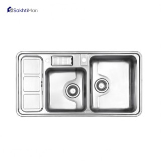 سینک ظرفشویی استیل البرز مدل فانتزی با جامایع 813 توکار