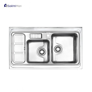 سینک ظرفشویی استیل البرز مدل فانتزی با جامایع 813 روکار